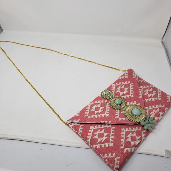 Shoulder Bag Bead and Metal Accent Gold Chain Strap - Picture 2 of 6